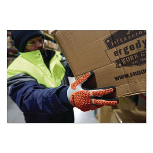 ergodyne ProFlex 7521 Thermal Coated Impact-Resistant Gloves: EN 388: 2131X, 12" Long, XX-Large (11), Gray, Pair (17646)