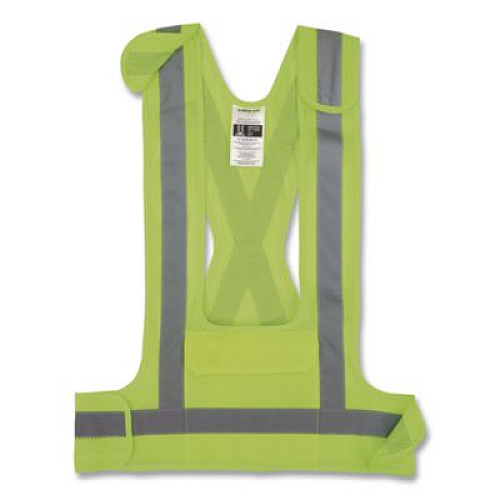 ergodyne GloWear 8142BA Type O Class 1 Breakaway Hi-Vis Safety Vest, Polyester, Large/X-Large, Lime (27021)