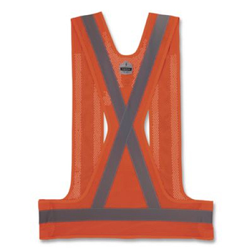 ergodyne GloWear 8142BA Type O Class 1 Breakaway Hi-Vis Safety Vest, Polyester, Small/Medium, Orange (27022)