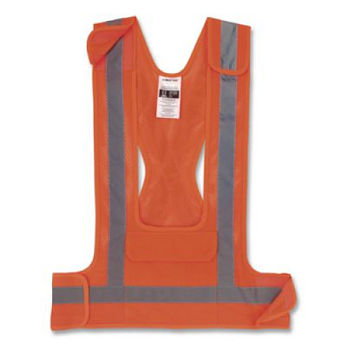 ergodyne GloWear 8142BA Type O Class 1 Breakaway Hi-Vis Safety Vest, Polyester, Small/Medium, Orange (27022)