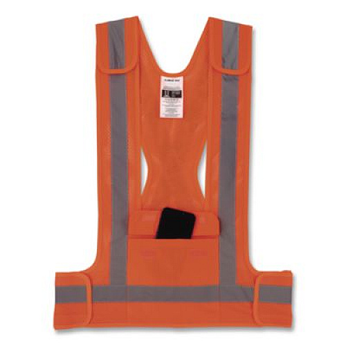 ergodyne GloWear 8142BA Type O Class 1 Breakaway Hi-Vis Safety Vest, Polyester, Small/Medium, Orange (27022)