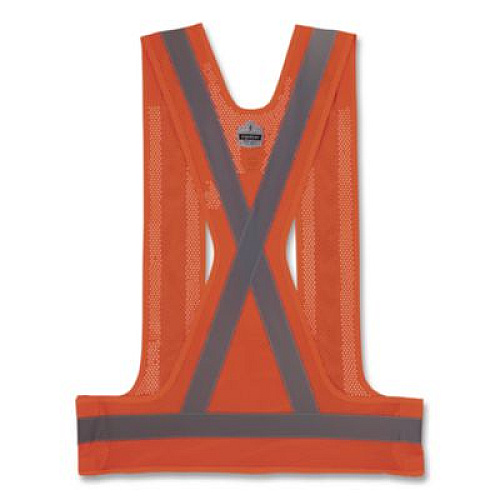 ergodyne GloWear 8142BA Type O Class 1 Breakaway Hi-Vis Safety Vest, Polyester, Large/X-Large, Orange (27023)