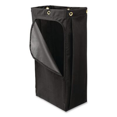 Fabric Cleaning Cart Bag for Rubbermaid Commercial Housekeeping and Janitorial Carts, 30 gal, 10.5 x 16.8 x 33, Black, 4/CT (2202530)