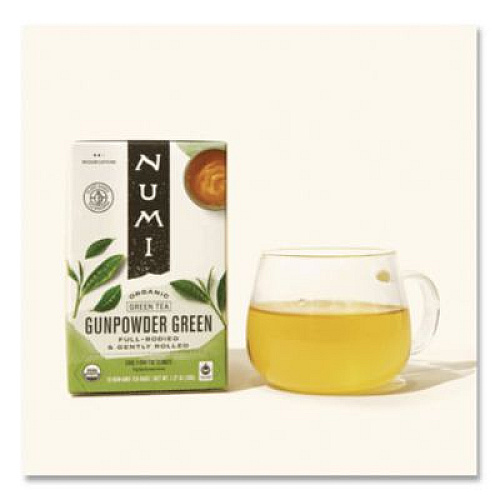 Numi Organic Teas and Teasans, 1.27 oz, Gunpowder Green, 18/Box (10109)