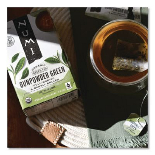 Numi Organic Teas and Teasans, 1.27 oz, Gunpowder Green, 18/Box (10109)