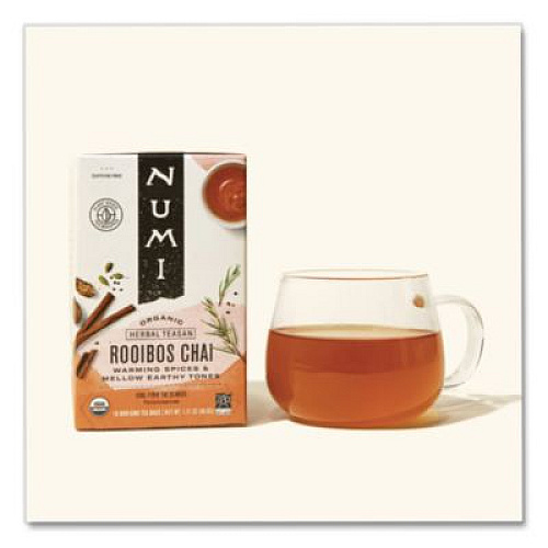 Numi Organic Teas and Teasans, 1.71 oz, Rooibos Chai, 18/Box (10200)