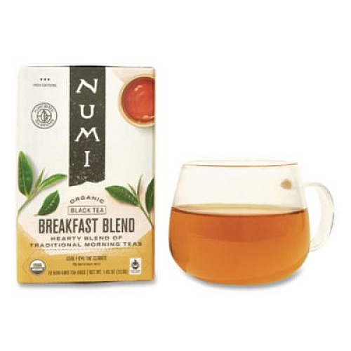 Numi Organic Teas and Teasans, 1.4 oz, Breakfast Blend, 18/Box (10220)