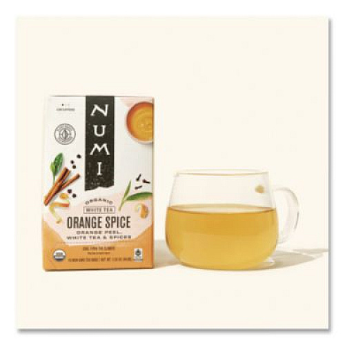 Numi Organic Teas and Teasans, 1.58 oz, White Orange Spice, 16/Box (10240)