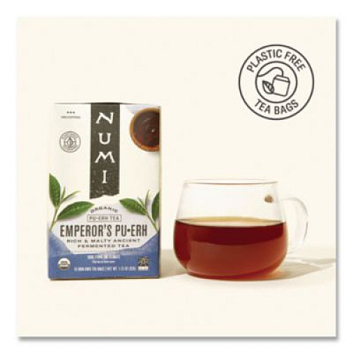 Numi Organic Teas and Teasans, 0.125 oz, Emperor's Puerh, 16/Box (10350)