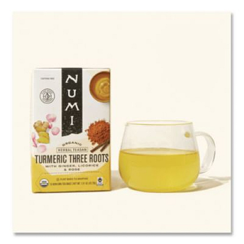 Numi Turmeric Tea, Amber Sun, 1.46 oz Bag, 15/Box (10552)