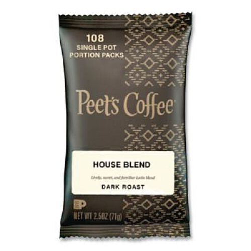 Peet's Coffee & Tea Coffee Portion Packs, House Blend, 2.5 oz Frack Pack, 18/Box (504915)