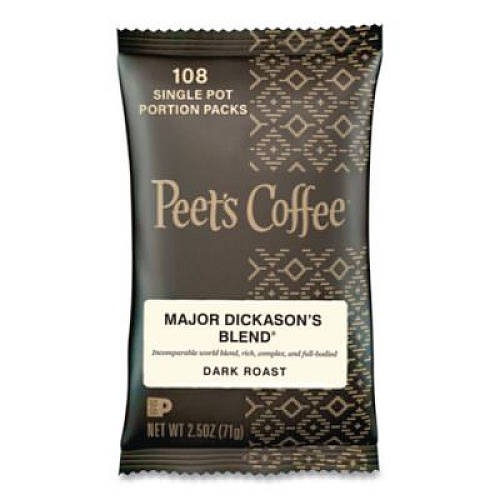 Peet's Coffee & Tea Coffee Portion Packs, Major Dickason's Blend, 2.5 oz Frack Pack, 18/Box (504916)