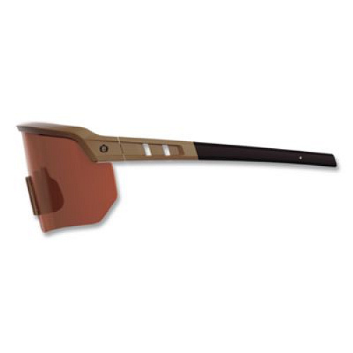 ergodyne Skullerz AEGIR Color Enhancing Safety Glasses, Matte Desert Half Frame, High Contrast Bronze Shade 3 VLT Single Lens (55200)