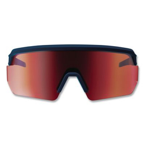 ergodyne Skullerz AEGIR Color Enhancing Safety Glasses, Matte Blue Half Frame, Mirrored High Contrast Red Single Lens (55210)