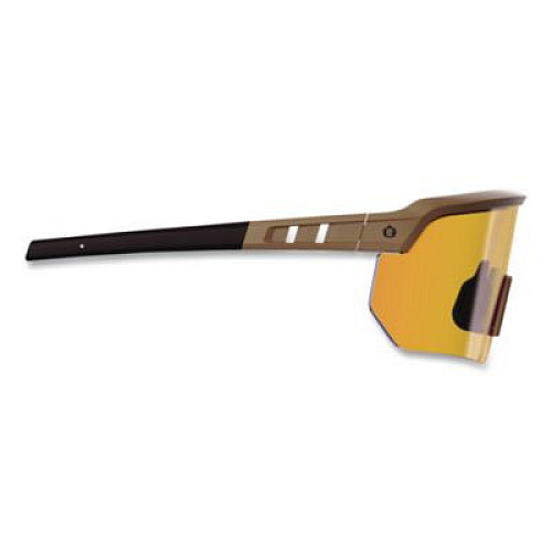 ergodyne Skullerz AEGIR Color Enhancing Safety Glasses, Matte Desert Half Frame, Mirrored High Contrast Yellow Single Lens (55212)