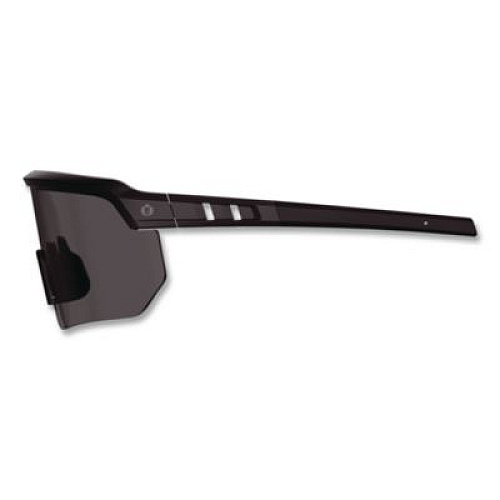 ergodyne Skullerz AEGIR Color Enhancing Anti-Scratch Anti-Fog Safety Glasses, Matte Black Half Frame, High Contrast Smoke Single Lens (55221)