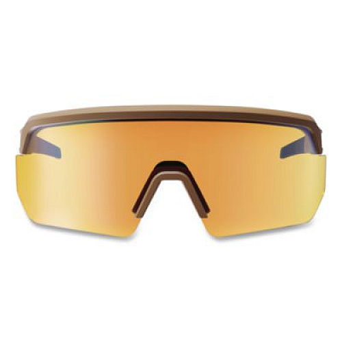 ergodyne Skullerz AEGIR Color Enhancing Anti-Scratch Anti-Fog Safety Glasses, Matte Desert Half Frame, Mirrored Yellow Single Lens (55232)