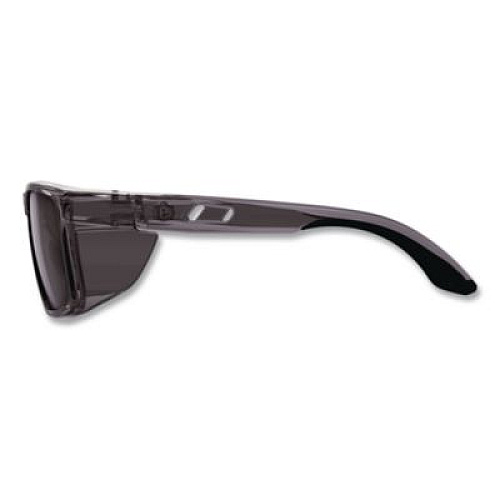 ergodyne Skullerz SIXTEN Anti-Scratch Anti-Fog Safety Glasses with Side Shields, Smoke Full Frame, Polarized G15 Green Dual Lens (58260)