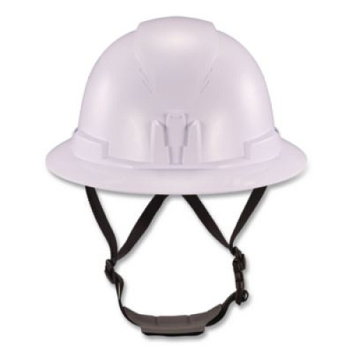 ergodyne Skullerz 8963 Full Brim Class E Safety Helmet, 6-Point Rachet Suspension, Full Brim, White (60540)