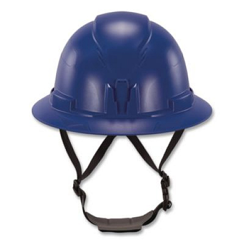 ergodyne Skullerz 8963 Full Brim Class E Safety Helmet, 6-Point Rachet Suspension, Full Brim, Blue (60543)