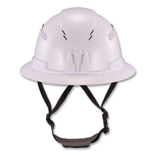 ergodyne Skullerz 8964 Full Brim Class C Safety Helmet, 6-Point Ratchet Suspension, White (60560)