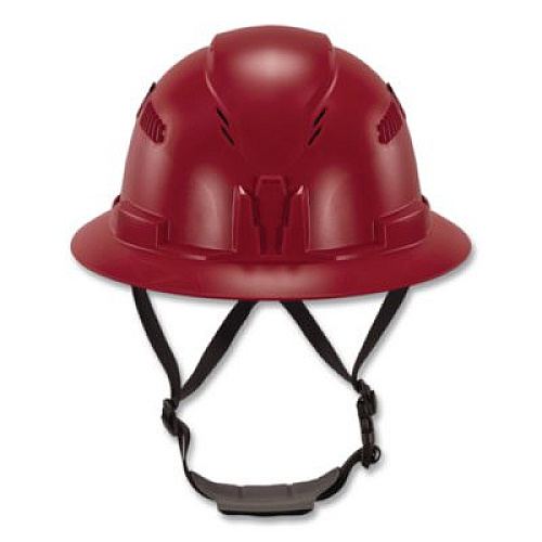ergodyne Skullerz 8964 Full Brim Class C Safety Helmet, 6-Point Ratchet Suspension, Red (60564)