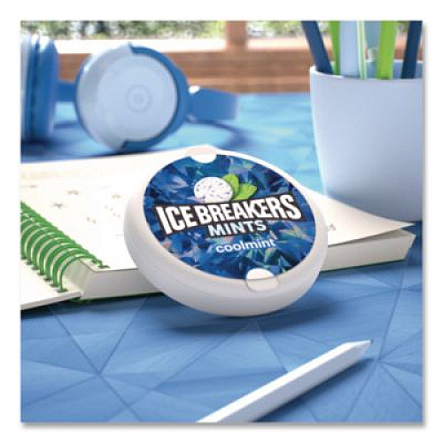 ICE BREAKERS Sugar-Free Cool Mints, Coolmint, 1.5 oz Tin, 8 Tins/Carton (22002642)