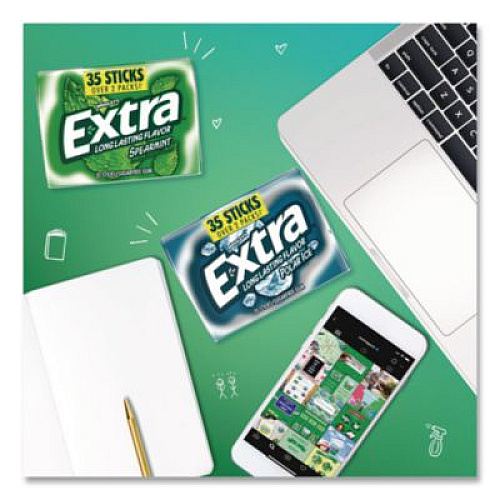 Wrigley's Extra Polar Ice and Spearmint Sugar-Free Gum Variety Pack, Polar Ice/Spearmint, 35 Sticks/Pack, 8 Packs/Carton (22002644)