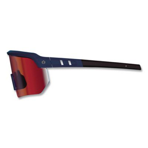 ergodyne Skullerz AEGIR Color Enhancing Safety Glasses, Matte Blue Half Frame, Mirrored High Contrast Red Single Lens (55210)