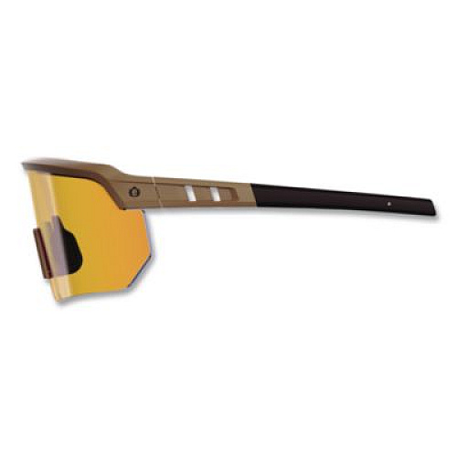 ergodyne Skullerz AEGIR Color Enhancing Safety Glasses, Matte Desert Half Frame, Mirrored High Contrast Yellow Single Lens (55212)