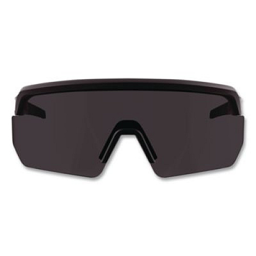 ergodyne Skullerz AEGIR Color Enhancing Safety Glasses, Matte Black Half Frame, High Contrast Smoke Shade 2 VLT Single Lens (55201)