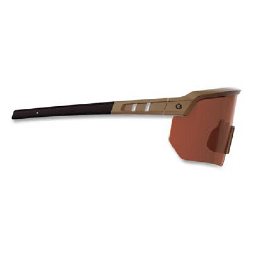 ergodyne Skullerz AEGIR Color Enhance Anti-Scratch Anti-Fog Safety Glasses, Matte Desert Half Frame, High Contrast Bronze Single Lens (55220)