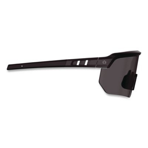 ergodyne Skullerz AEGIR Color Enhancing Anti-Scratch Anti-Fog Safety Glasses, Matte Black Half Frame, High Contrast Smoke Single Lens (55221)
