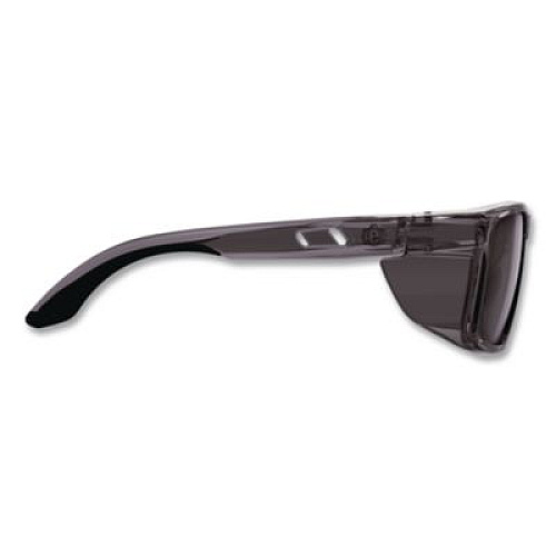 ergodyne Skullerz SIXTEN Anti-Scratch Enhanced Anti-Fog Safety Glasses with Side Shields, Smoke Full Frame, Smoke Dual Lens (58211)