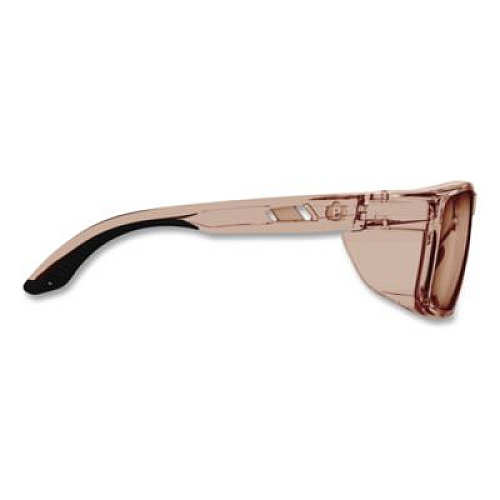 ergodyne Skullerz SIXTEN Anti-Scratch Enhanced Anti-Fog Safety Glasses with Side Shields, Translucent Tan Full Frame, Tan Dual Lens (58212)