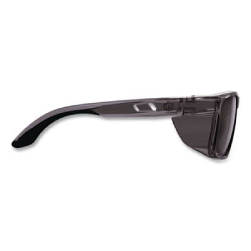 ergodyne Skullerz SIXTEN Anti-Scratch Anti-Fog Safety Glasses with Side Shields, Smoke Full Frame, Polarized G15 Green Dual Lens (58260)