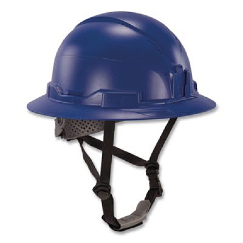 ergodyne Skullerz 8963 Full Brim Class E Safety Helmet, 6-Point Rachet Suspension, Full Brim, Blue (60543)