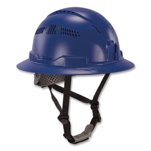 ergodyne Skullerz 8964 Full Brim Class C Safety Helmet, 6-Point Ratchet Suspension, Blue (60563)