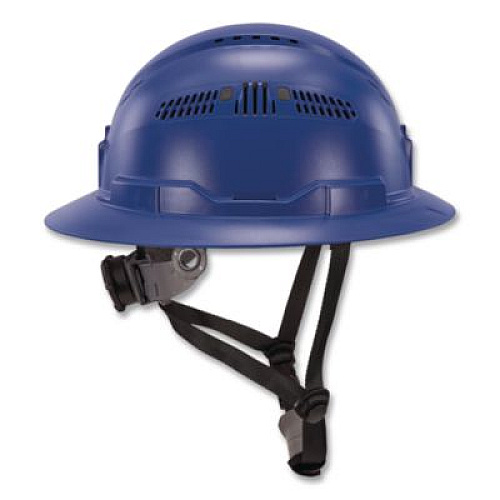 ergodyne Skullerz 8964 Full Brim Class C Safety Helmet, 6-Point Ratchet Suspension, Blue (60563)