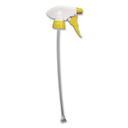 Impact Chemical Resistant Trigger Sprayer, 9.88" Tube, Fits 32 oz Bottles, Yellow/White, 24/Carton (60192491)