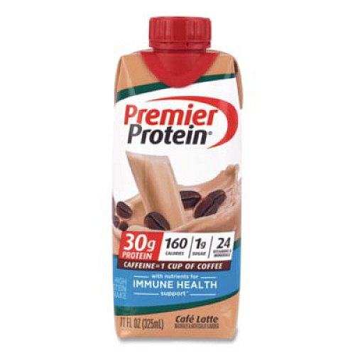 Premier Protein Cafe Latte Shake, 11 oz Bottle, 15/Carton (22002615)