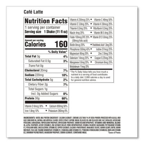 Premier Protein Cafe Latte Shake, 11 oz Bottle, 15/Carton (22002615)