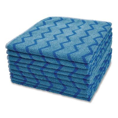 Rubbermaid Commercial HYGEN Microfiber Cleaning Cloths, 16 x 16, Blue, 12/Carton (Q620BLUCT)