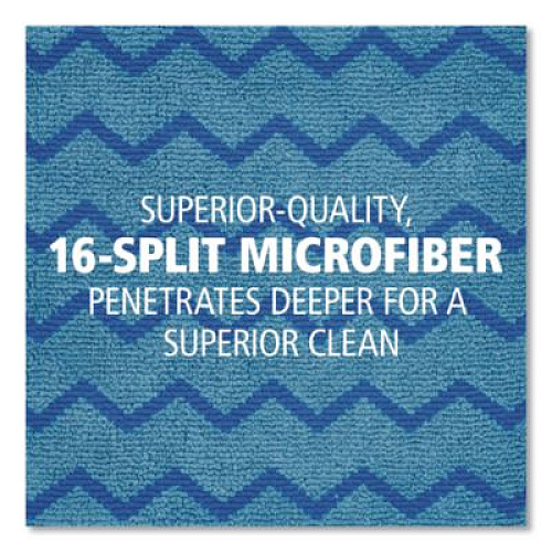 Rubbermaid Commercial HYGEN Microfiber Cleaning Cloths, 16 x 16, Blue, 12/Carton (Q620BLUCT)