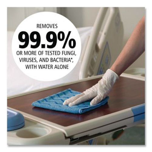 Rubbermaid Commercial HYGEN Microfiber Cleaning Cloths, 16 x 16, Blue, 12/Carton (Q620BLUCT)