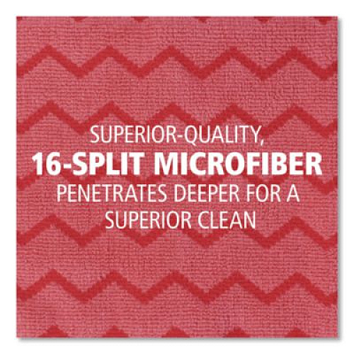 Rubbermaid Commercial HYGEN Microfiber Cleaning Cloths, 16 x 16, Red, 12/Carton (Q620RED)