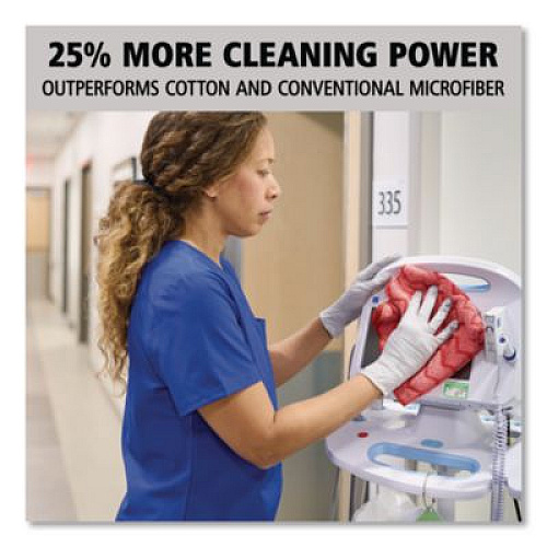 Rubbermaid Commercial HYGEN Microfiber Cleaning Cloths, 16 x 16, Red, 12/Carton (Q620RED)