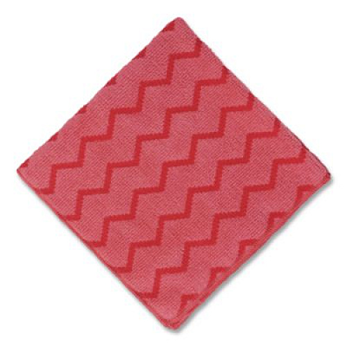Rubbermaid Commercial HYGEN Microfiber Cleaning Cloths, 16 x 16, Red, 12/Carton (Q620RED)