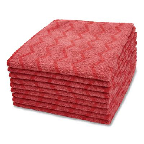 Rubbermaid Commercial HYGEN Microfiber Cleaning Cloths, 16 x 16, Red, 12/Carton (Q620RED)