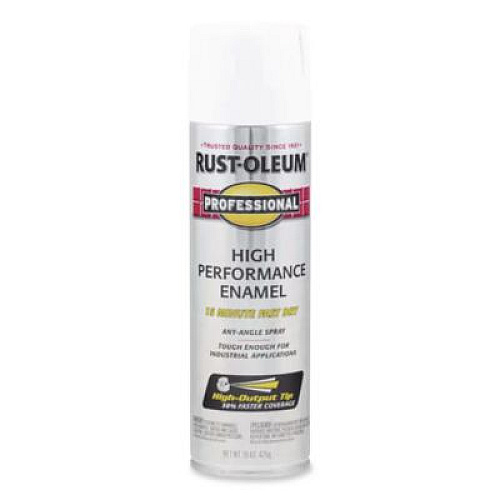Rust-Oleum Professional Spray Paint, Gloss White, 15 oz Aerosol Can, 6/Carton (7592838CT)